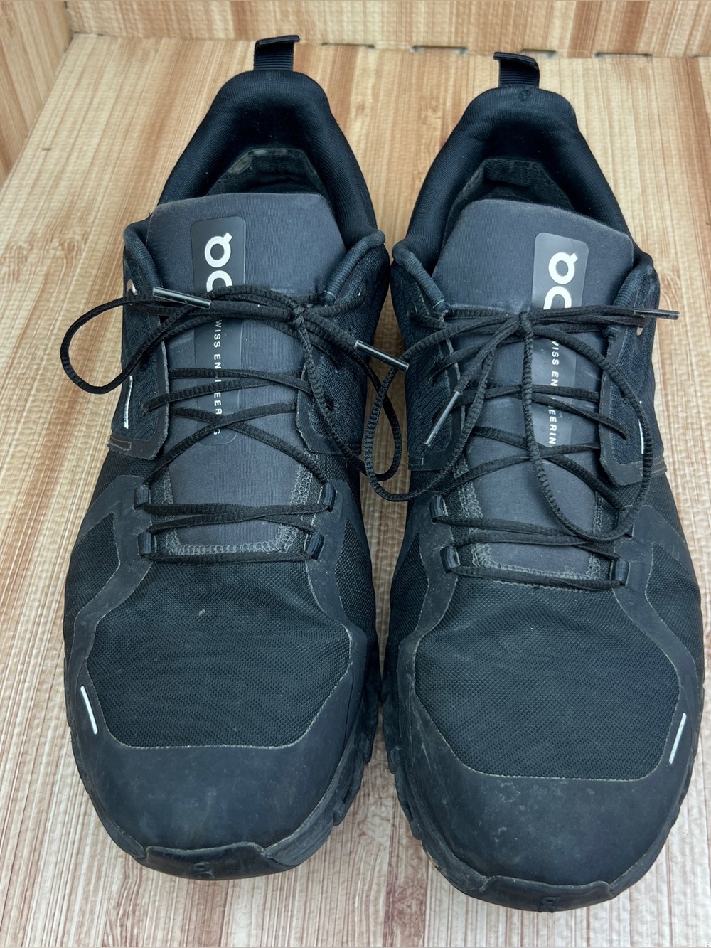 On Cloud 6 Waterproof Running Shoes Sneakers Black Mens Size 14 Preowned - Picture 3 of 10